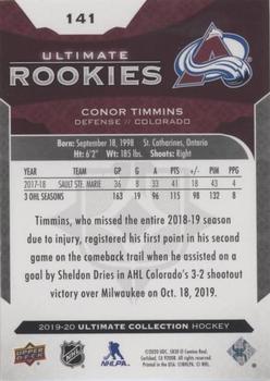 2019-20 Upper Deck Ultimate Collection #141 Conor Timmins Back