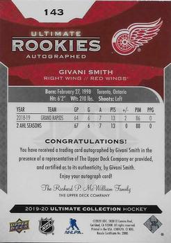 2019-20 Upper Deck Ultimate Collection #143 Givani Smith Back