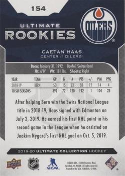 2019-20 Upper Deck Ultimate Collection #154 Gaetan Haas Back