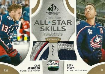 2019-20 SP Game Used - 2019 NHL All-Star Skills Fabric Duals Patch #AS2-AJ Cam Atkinson / Seth Jones Front