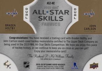 2019-20 SP Game Used - 2019 NHL All-Star Skills Fabric Duals Patch #AS2-HC Braden Holtby / John Carlson Back
