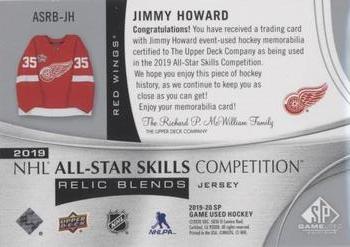 2019-20 SP Game Used - 2019 NHL All-Star Skills Relic Blends #ASRB-JH Jimmy Howard Back