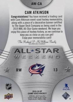 2019-20 SP Game Used - 2019 NHL All-Star Weekend Banner/Jersey #AW-CA Cam Atkinson Back