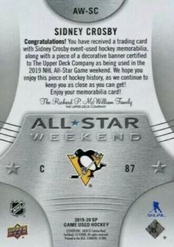 2019-20 SP Game Used - 2019 NHL All-Star Weekend Banner/Jersey #AW-SC Sidney Crosby Back