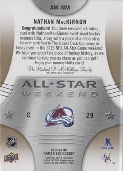2019-20 SP Game Used - 2019 NHL All-Star Weekend Banner/Patch #AW-NM Nathan MacKinnon Back