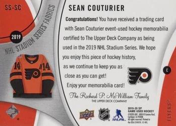 2019-20 SP Game Used - 2019 NHL Stadium Series Fabrics Tag #SS-SC Sean Couturier Back