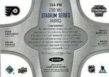2019-20 SP Game Used - 2019 NHL Stadium Series Fabrics Quads #SS4-PHI Sean Couturier / Travis Konecny / Nolan Patrick / Brian Elliott Back