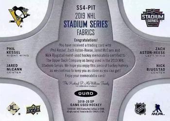 2019-20 SP Game Used - 2019 NHL Stadium Series Fabrics Quads #SS4-PIT Phil Kessel / Zach Aston-Reese / Jared McCann / Nick Bjugstad Back