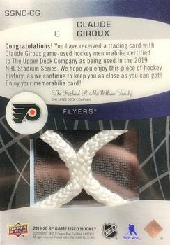 2019-20 SP Game Used - 2019 NHL Stadium Series Material Net Cord #SSNC-CG Claude Giroux Back