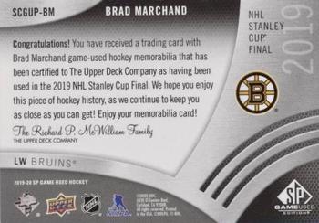 2019-20 SP Game Used - 2019 NHL Stanley Cup Final Game Used Pucks #SCGUP-BM Brad Marchand Back