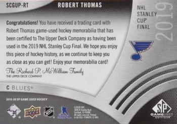 2019-20 SP Game Used - 2019 NHL Stanley Cup Final Game Used Pucks #SCGUP-RT Robert Thomas Back