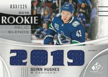2019-20 SP Game Used - 2019 Rookie Relic Blends #RRB-QH Quinn Hughes Front