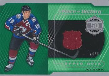 2019-20 SP Game Used - A Piece of History 50 Goal Season Club #50-JS Joe Sakic Front