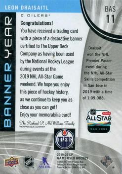 2019-20 SP Game Used - Banner Year 2019 NHL All-Star Jumbo Relics #BAS-11 Leon Draisaitl Back