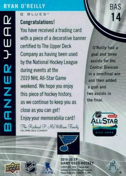2019-20 SP Game Used - Banner Year 2019 NHL All-Star Jumbo Relics #BAS-14 Ryan O'Reilly Back
