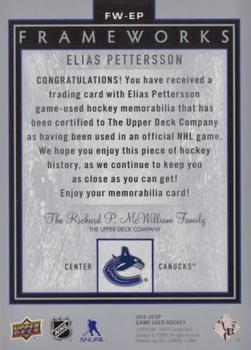 2019-20 SP Game Used - Frameworks #FW-EP Elias Pettersson Back