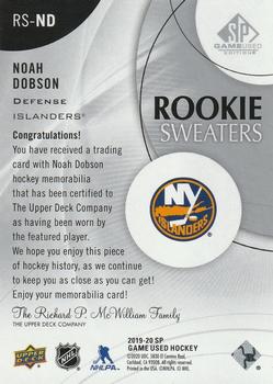 2019-20 SP Game Used - Rookie Sweaters #RS-ND Noah Dobson Back
