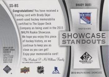 2019-20 SP Game Used - Showcase Standouts Jersey #SS-BS Brady Skjei Back