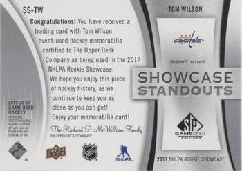 2019-20 SP Game Used - Showcase Standouts Jersey #SS-TW Tom Wilson Back