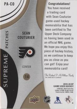 2019-20 SP Game Used - Supreme Jumbo Relics #PA-CO Sean Couturier Back