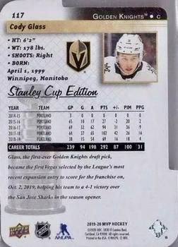 2019-20 Upper Deck - MVP Stanley Cup Edition Colors & Contours Update #117 Cody Glass Back