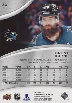 2019-20 SP Game Used - Rainbow #33 Brent Burns Back
