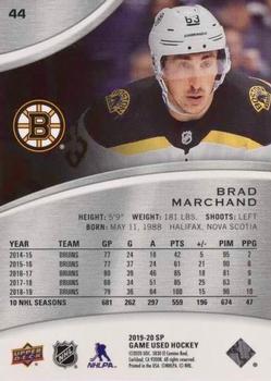 2019-20 SP Game Used - Rainbow #44 Brad Marchand Back