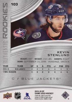 2019-20 SP Game Used - Rainbow #103 Kevin Stenlund Back