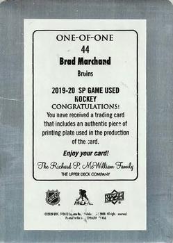2019-20 SP Game Used - Printing Plates Magenta #44 Brad Marchand Back
