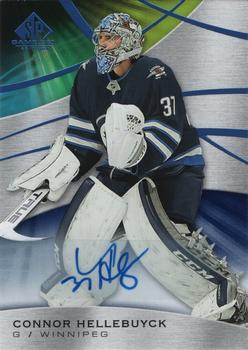 2019-20 SP Game Used - Blue Autographs #11 Connor Hellebuyck Front