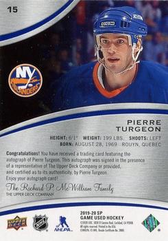 2019-20 SP Game Used - Blue Autographs #15 Pierre Turgeon Back
