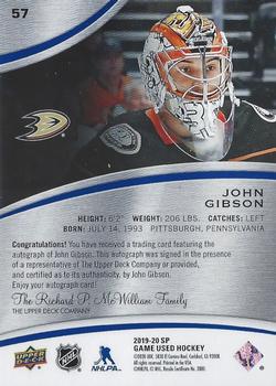 2019-20 SP Game Used - Blue Autographs #57 John Gibson Back