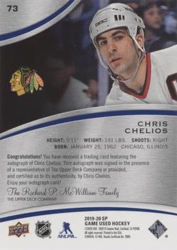 2019-20 SP Game Used - Blue Autographs #73 Chris Chelios Back