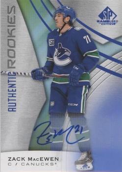2019-20 SP Game Used - Blue Autographs #150 Zack MacEwen Front