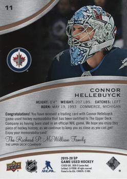 2019-20 SP Game Used - Gold Spectrum Premium Materials #11 Connor Hellebuyck Back