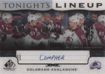 2019-20 SP Game Used - Tonight's Lineup #TL-AVS J.T. Compher Front