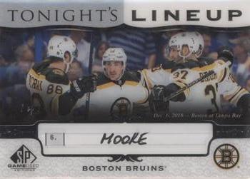2019-20 SP Game Used - Tonight's Lineup #TL-BOS John Moore Front