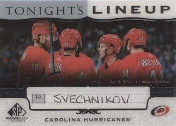 2019-20 SP Game Used - Tonight's Lineup #TL-CAR Andrei Svechnikov Front