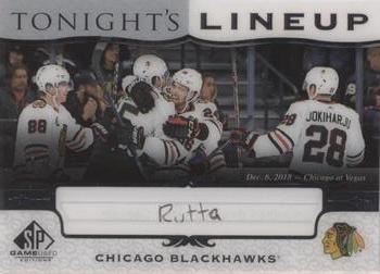 2019-20 SP Game Used - Tonight's Lineup #TL-CBH Jan Rutta Front