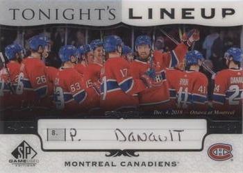 2019-20 SP Game Used - Tonight's Lineup #TL-MC1 Phillip Danault Front
