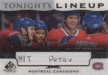 2019-20 SP Game Used - Tonight's Lineup #TL-MC1 Jeff Petry Front