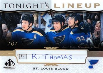 2019-20 SP Game Used - Tonight's Lineup #TL-STL Robert Thomas Front