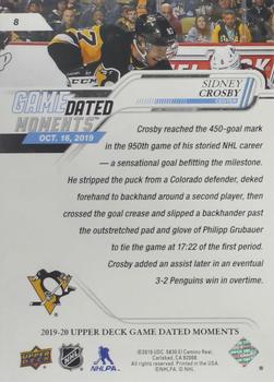 2019-20 Upper Deck Game Dated Moments #8 Sidney Crosby Back