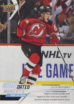 2019-20 Upper Deck Game Dated Moments #10 Jack Hughes Front