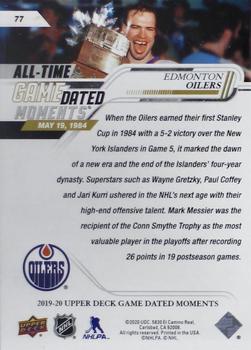 2019-20 Upper Deck Game Dated Moments #77 Edmonton Oilers Back