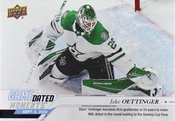 2019-20 Upper Deck Game Dated Moments #106 Jake Oettinger Front