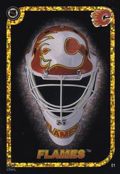 1995 Peninsula Vending NHL Goalie Mask Stickers #01 Calgary Flames Front