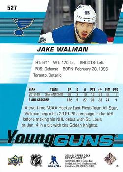 2019-20 SP Authentic - 2019-20 Upper Deck Update #527 Jake Walman Back