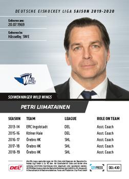 2019-20 Playercards Update (DEL) #430 Petri Liimatainen Back