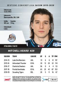 2019-20 Playercards Update (DEL) #431 Mitchell Heard Back